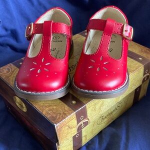 FootMates Bright Red Buckle Dress Shoes